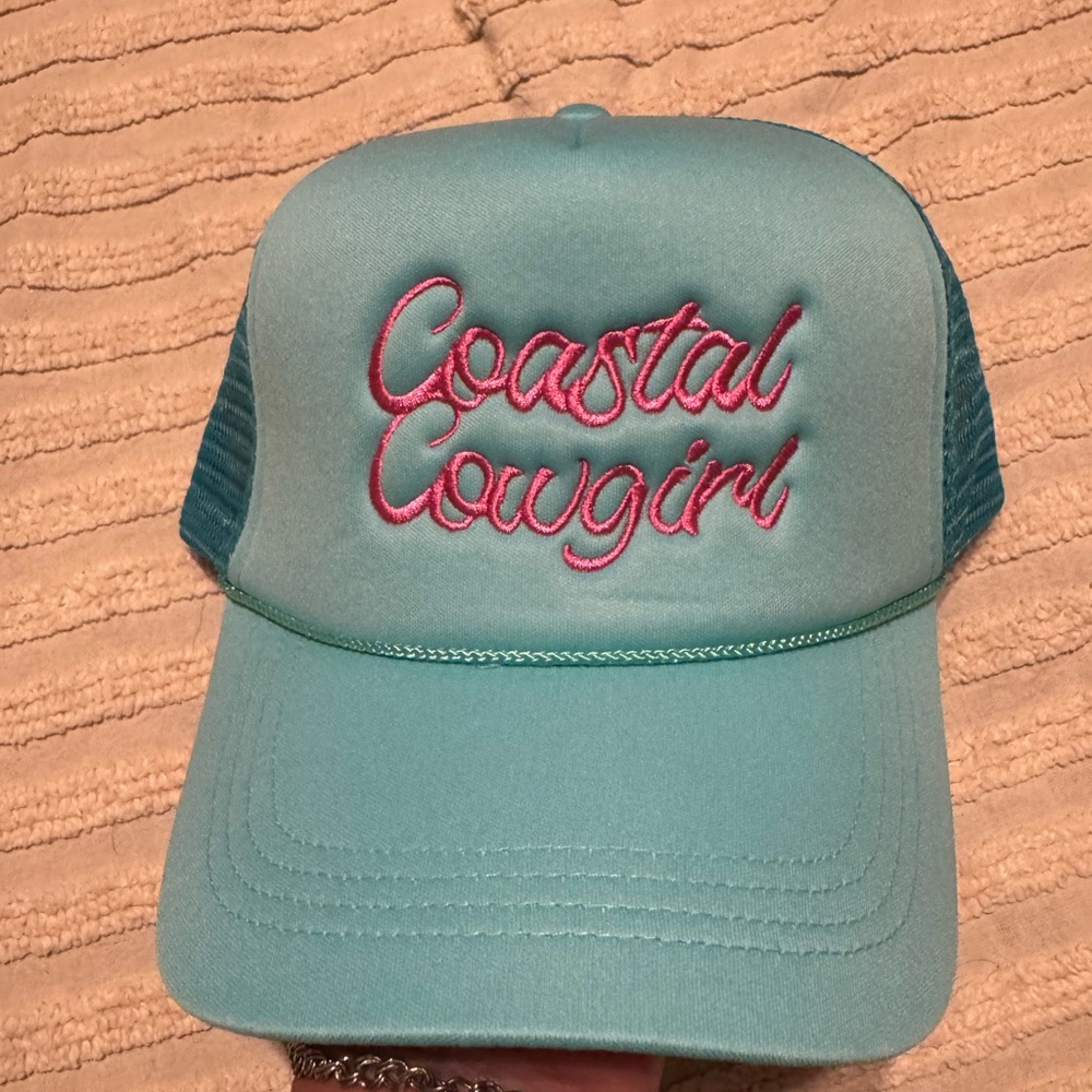 Turquoise trucker hat